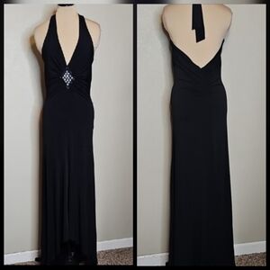 Vintage Black Backless Dress